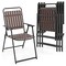 4 Pieces Slatted Design Patio Folding Chairs with Heavy-Duty Metal Frame